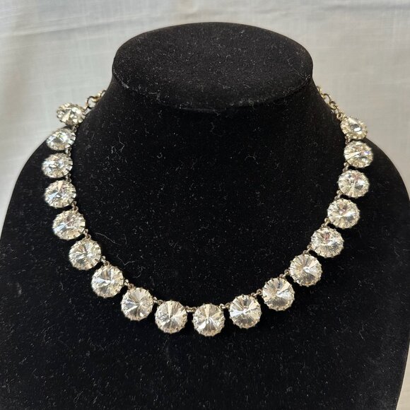 J. Crew Clear Rhinestone Retro Necklace - Picture 1 of 15